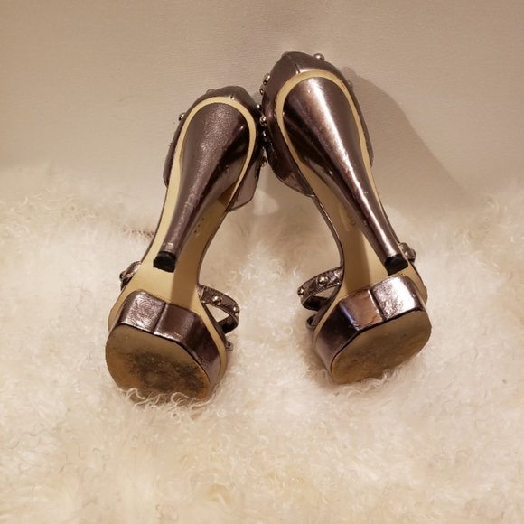 bebe silver leathers high heels shoes - Picture 4 of 4